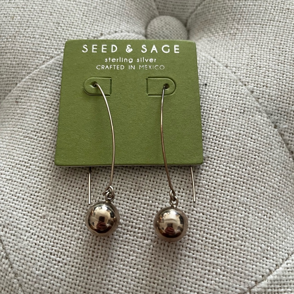 Sterling Silver Ball Drop Earrings